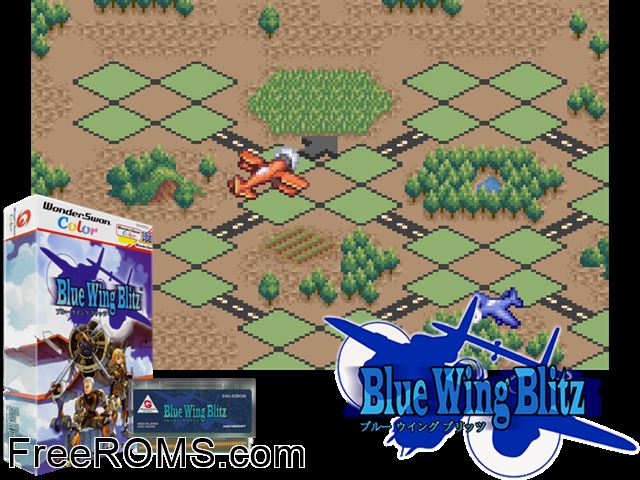 Blue Wing Blitz (J) [M] Wonderswan game showing 3D box cover and gameplay screenshot